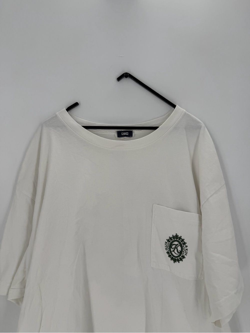 Kith Lace Crest Embroidered Short Sleeve Crewneck Pocket T-Shirt In White